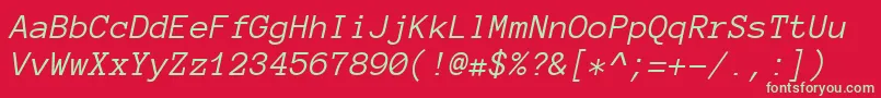 Anonymouspro Italic Font – Green Fonts on Red Background