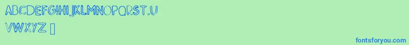 SkMildred Font – Blue Fonts on Green Background
