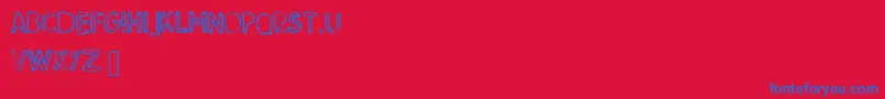 SkMildred Font – Blue Fonts on Red Background