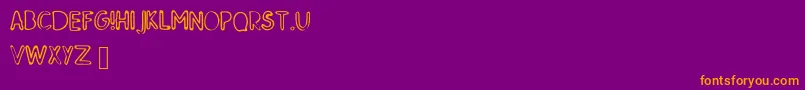 SkMildred-Schriftart – Orangefarbene Schriften auf violettem Hintergrund