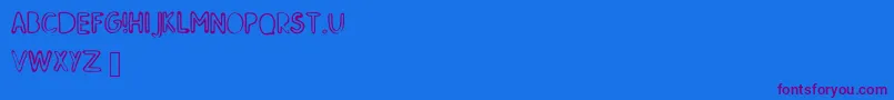 SkMildred-Schriftart – Violette Schriften auf blauem Hintergrund