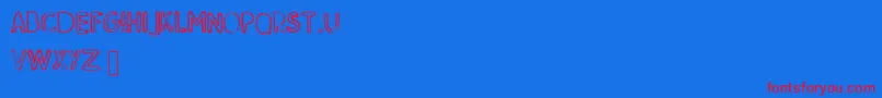 SkMildred Font – Red Fonts on Blue Background