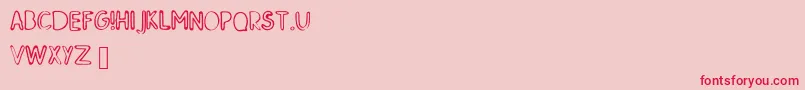 フォントSkMildred – ピンクの背景に赤い文字