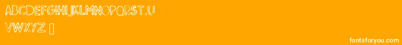 SkMildred-Schriftart – Weiße Schriften auf orangefarbenem Hintergrund