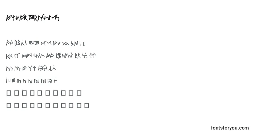 Schriftart OxfordRunes – Alphabet, Zahlen, spezielle Symbole