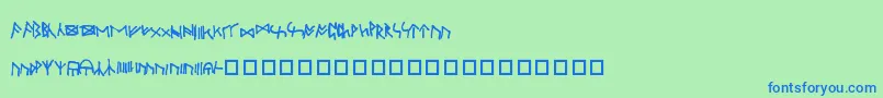 OxfordRunes Font – Blue Fonts on Green Background