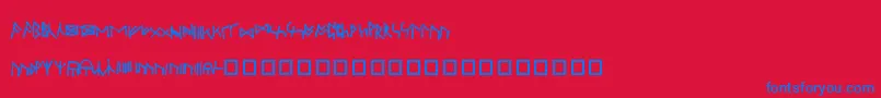 Czcionka OxfordRunes – niebieskie czcionki na czerwonym tle