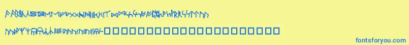 OxfordRunes Font – Blue Fonts on Yellow Background
