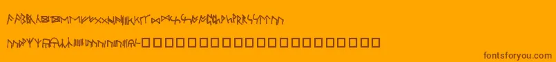 OxfordRunes Font – Brown Fonts on Orange Background