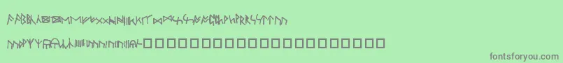 OxfordRunes Font – Gray Fonts on Green Background
