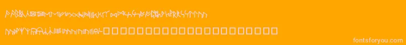 フォントOxfordRunes – オレンジの背景にピンクのフォント