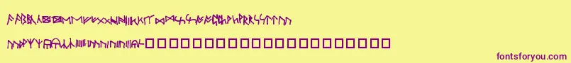 OxfordRunes Font – Purple Fonts on Yellow Background