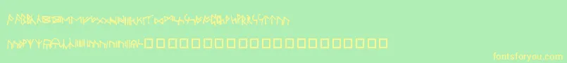 OxfordRunes Font – Yellow Fonts on Green Background