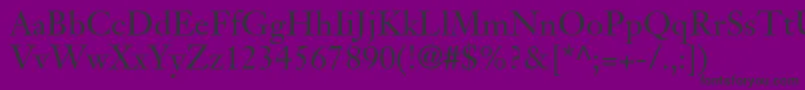 JansontextltstdRoman Font – Black Fonts on Purple Background