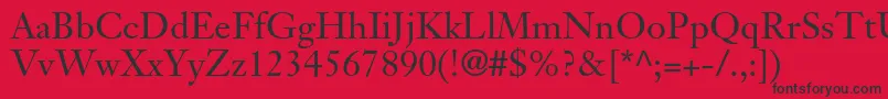 JansontextltstdRoman Font – Black Fonts on Red Background