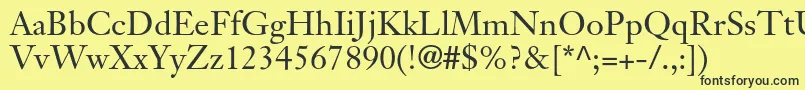 JansontextltstdRoman Font – Black Fonts on Yellow Background