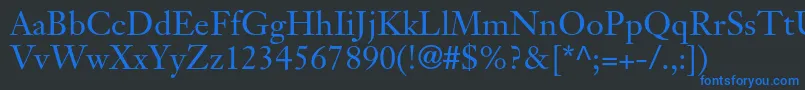 JansontextltstdRoman Font – Blue Fonts on Black Background