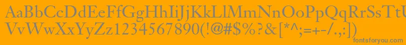 フォントJansontextltstdRoman – オレンジの背景に灰色の文字