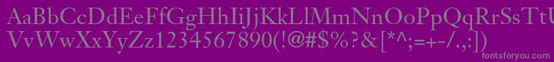 JansontextltstdRoman Font – Gray Fonts on Purple Background
