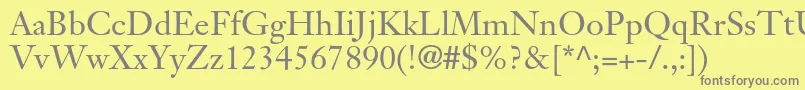 JansontextltstdRoman Font – Gray Fonts on Yellow Background