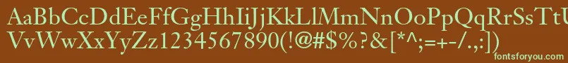 JansontextltstdRoman Font – Green Fonts on Brown Background