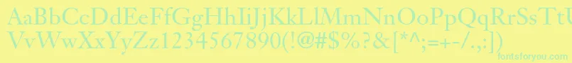 JansontextltstdRoman Font – Green Fonts on Yellow Background