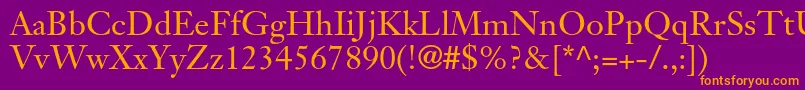 JansontextltstdRoman Font – Orange Fonts on Purple Background