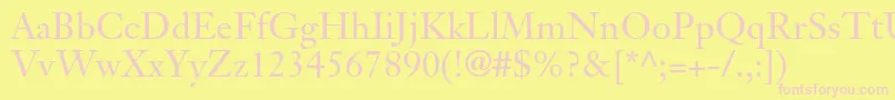 JansontextltstdRoman Font – Pink Fonts on Yellow Background