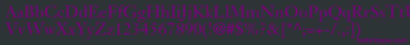JansontextltstdRoman Font – Purple Fonts on Black Background