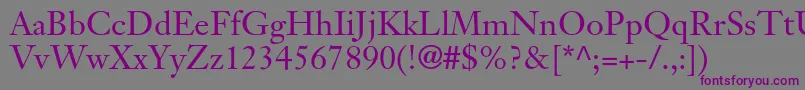 JansontextltstdRoman Font – Purple Fonts on Gray Background