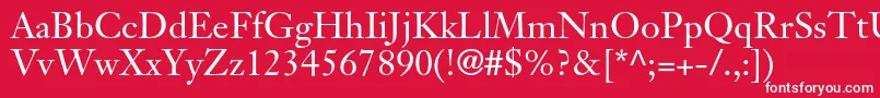 JansontextltstdRoman Font – White Fonts on Red Background