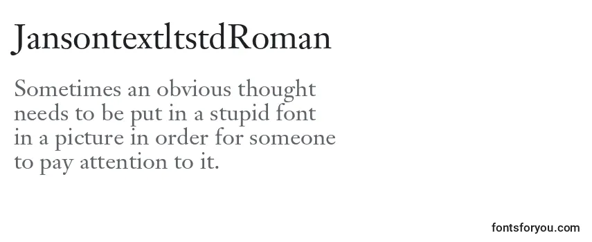 Review of the JansontextltstdRoman Font