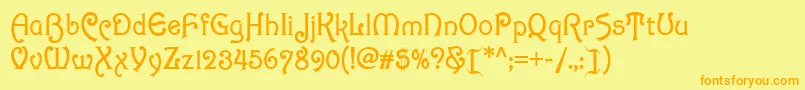 Scandia Font – Orange Fonts on Yellow Background