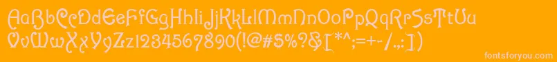 Scandia Font – Pink Fonts on Orange Background