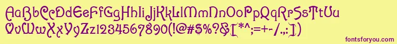 Scandia Font – Purple Fonts on Yellow Background