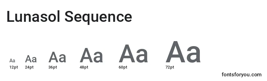 Размеры шрифта Lunasol Sequence
