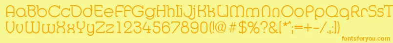 MexicoserialXlightRegular Font – Orange Fonts on Yellow Background