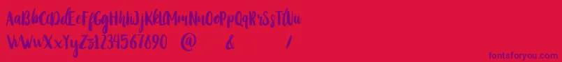 StayWildy-Schriftart – Violette Schriften auf rotem Hintergrund