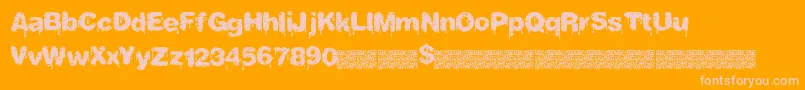 Tastydrips-Schriftart – Rosa Schriften auf orangefarbenem Hintergrund