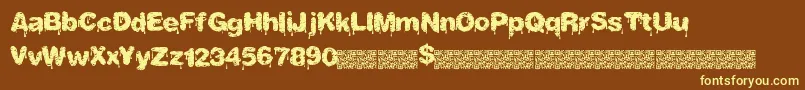 Tastydrips Font – Yellow Fonts on Brown Background