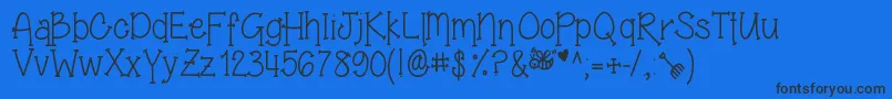 GrandmasGarden Font – Black Fonts on Blue Background
