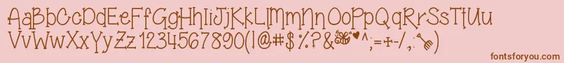 GrandmasGarden Font – Brown Fonts on Pink Background