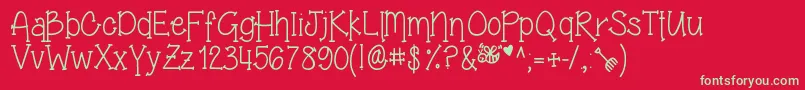 GrandmasGarden Font – Green Fonts on Red Background