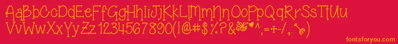 GrandmasGarden Font – Orange Fonts on Red Background