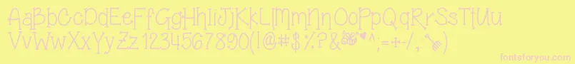 GrandmasGarden Font – Pink Fonts on Yellow Background