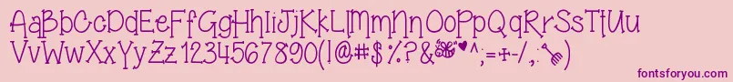 GrandmasGarden Font – Purple Fonts on Pink Background