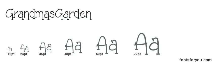 GrandmasGarden Font Sizes