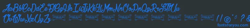 Jonquilles Font – Blue Fonts on Black Background