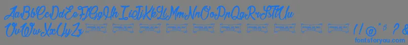 Jonquilles Font – Blue Fonts on Gray Background