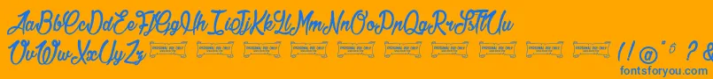 Jonquilles Font – Blue Fonts on Orange Background